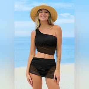 Cupshe Black One-Shoulder Bikini Set